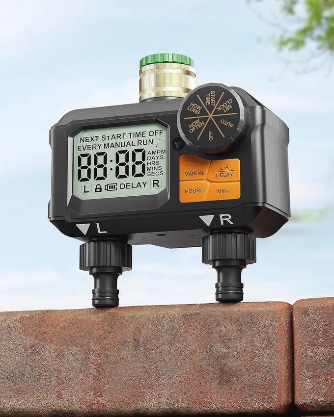 Programmeerbare Irrigatiecomputer met 2 Uitgangen en LED-Display voor Tuin, Balkon en Terras