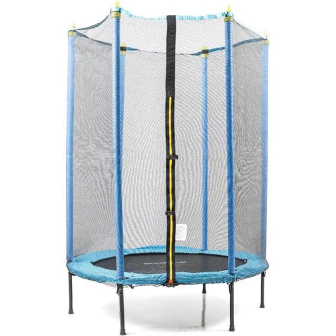 Trampoline - INNOVAGOODS - JEU A RESSORT - 140 cm - Filet de sécurité - 3-6 ans blauw