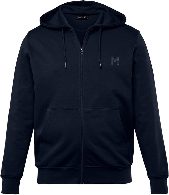 Men Plus - Heren - Trainingsjasje met capuchon basic - Navy blauw - Maat 4XL