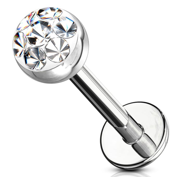 piercing austrian crystal 1.2x8 mm - wit - LMPiercings