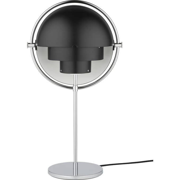 Gubi Lite tafellamp, hoogte 50 cm, chroom/zwart
