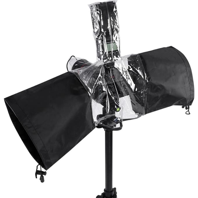 Camera Beschermer Regenhoes Regenbestendig Waterdicht voor DSLR Camera Flitser black