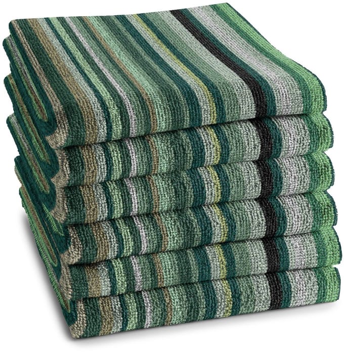 DDDDD - 6x Keukendoek - Over the rainbow - 50x55 cm - Groen - Set van 6 stuks