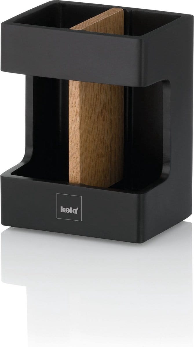 Tandenborstelhouder, Hout, Zwart - Kela | Cube