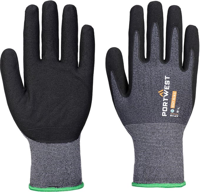 Portwest SG Grip 15 Eco Nitril Handschoen - (pk12) - Grijs/zwart - L