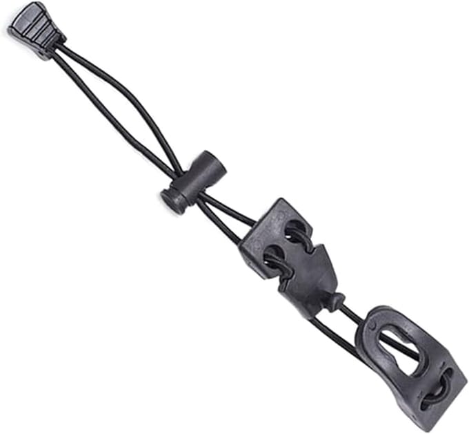 Bevestigingsgesp - Elastisch touw - Outdoor accessoires - Verstelbaar ontwerp - 26 cm - Zwart