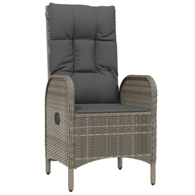 vidaXL - 9-delige - Tuinset - met - kussens - poly - rattan - grijs