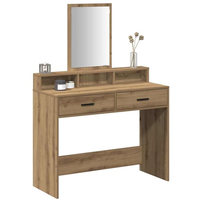 vidaXL - Kaptafel - Artisan - Eiken - 100 - x - 41 - x - 140 - cm - Bewerkt - hout