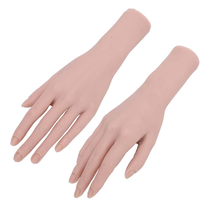 1 paar Siliconen Vrouwelijke Handmodel Flexibel Herbruikbaar Buigbaar Display Handmodel voor Nail Art gray