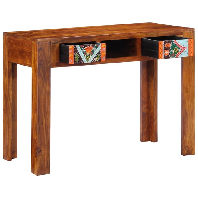 vidaXL - Schrijfbureau - met - lade - met - opslag - Bruin - 100 - x - 50 - x - 75 - cm