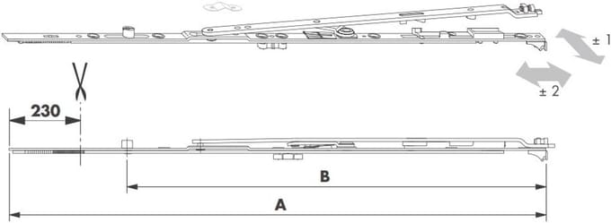 Raamschaar - Raambeslag - Raamonderhoud - Verstelbaar - 895 mm - Zilver