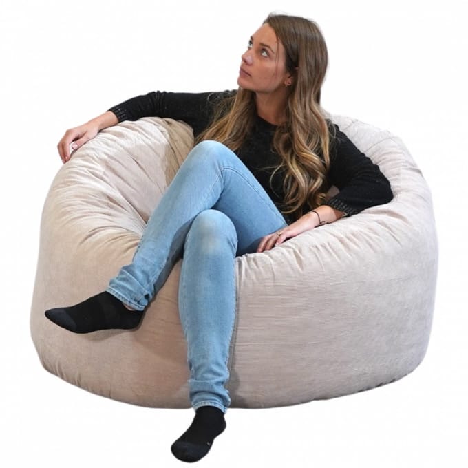 Bananair - Zitzak - ribfluweel - Zitzak volwassenen - Beige - 100 cm