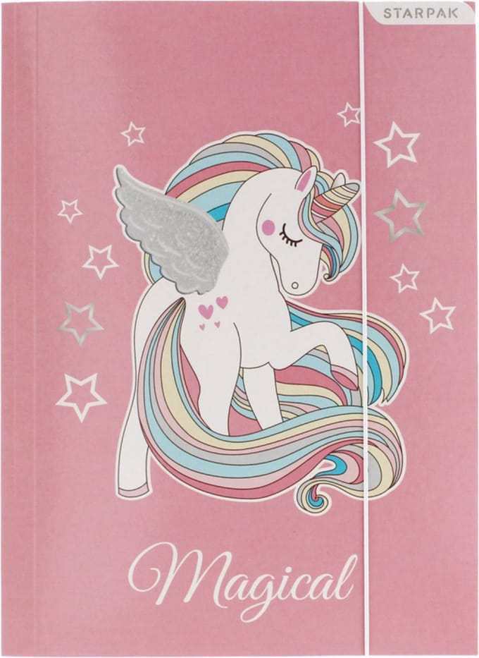 Starpak Serie - Opberger - A4 Formaat - Elastische Sluiting - Unicorn Ontwerp