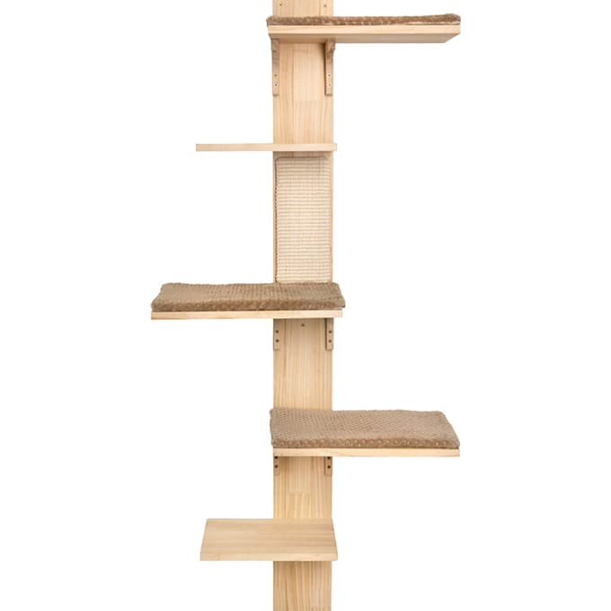 Kerbl Pet Houten muurkrabpaal voor katten natuur/grijs