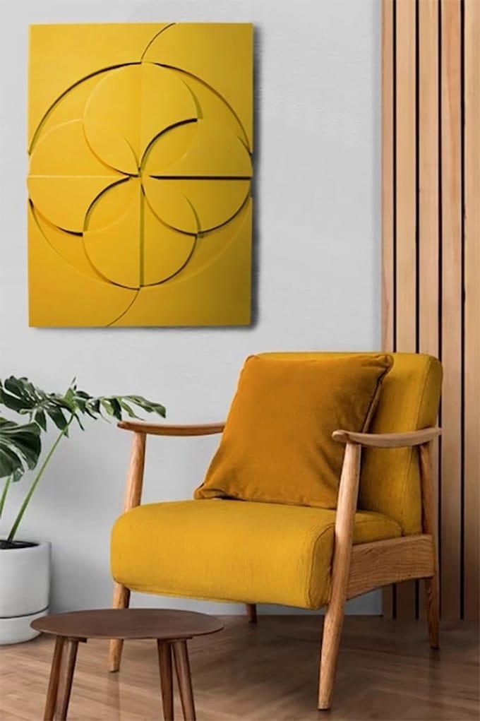 The Flower, minimalistisch 3D schilderij - abstract