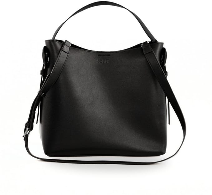 Solier Elara FL44 - Leren Handtas Dames - Verstelbare Schouderriem - Magneetsluiting - Zwart