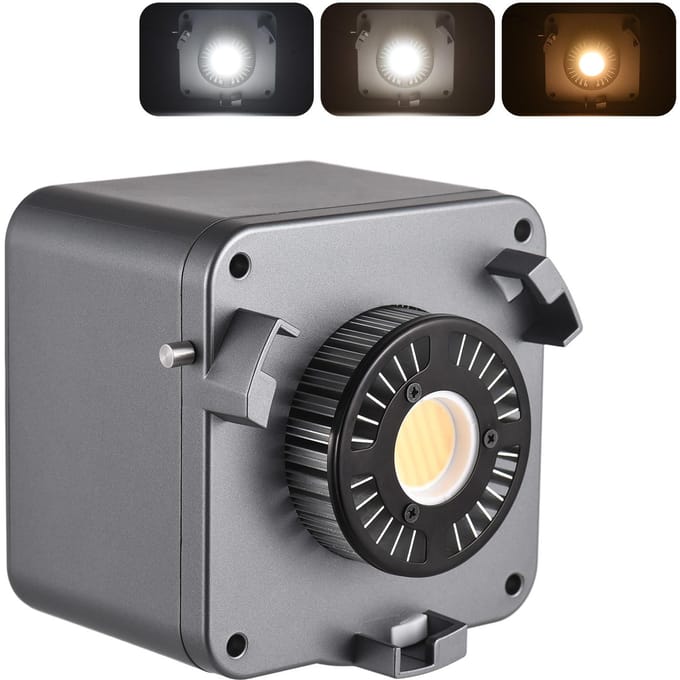 Bafang Lampe vidéo compacte COB BF-100W 100W LED de remplissage 2700K-6500K à intensité variable 10 scènes d'éclairage UK gray