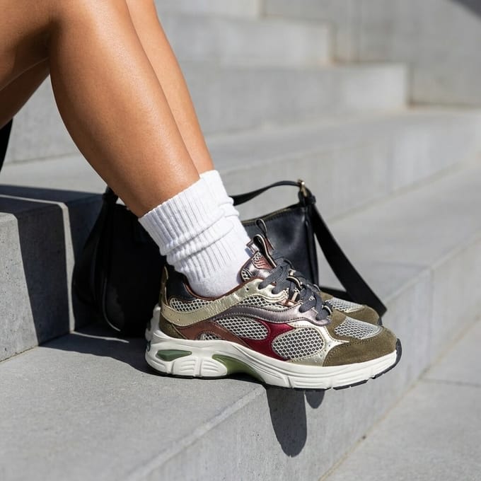 Cellini Sneakers groen Mesh/Suède - Maat 36