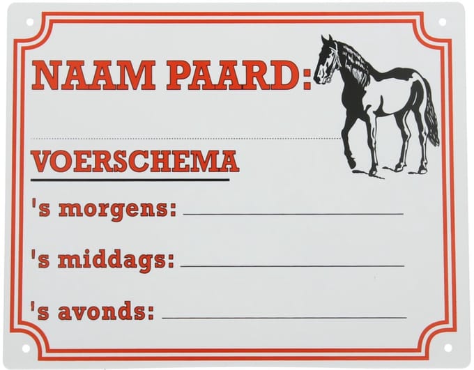 Epplejeck Bord Epplejeck Paard/voerschema
