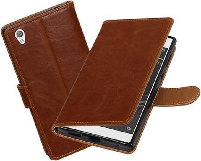 BestCases.nl Sony Xperia L1 Pull-Up booktype hoesje Bruin