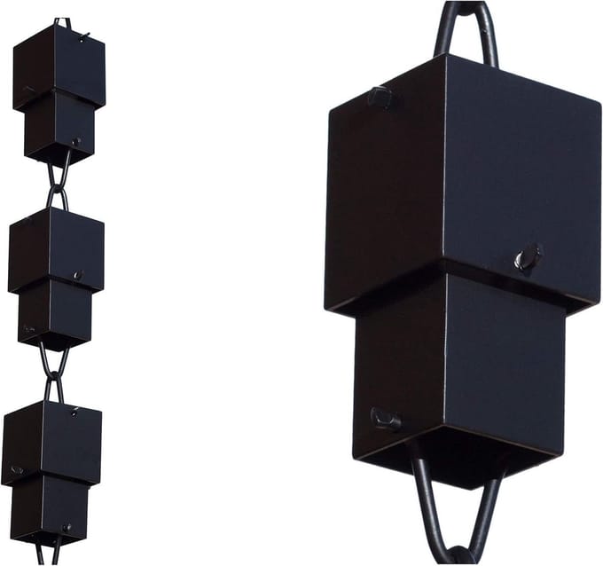 Regenketting - Waterafvoer - Tuin Decoratie - Aluminium Multi Cube - 259 cm - Zwart