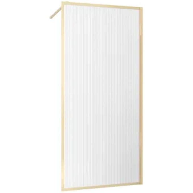 Inloopdouchewand Golden Edge 90 Geribbeld Glas