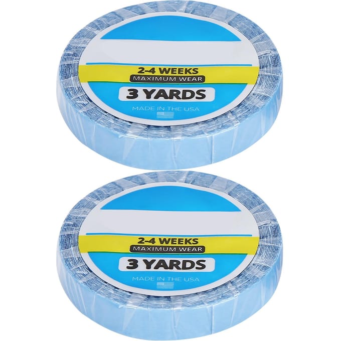 2 stuks 3 yards Hairextension Plakband Waterdicht Zweetbestendig Dubbelzijdig Pruiktape gray