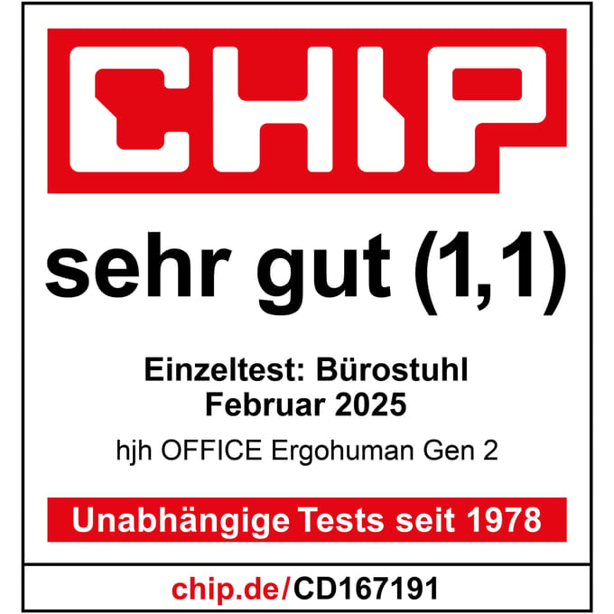 Bureaustoel / Directiestoel ERGOHUMAN GEN2 Leder donkerbruin hjh OFFICE
