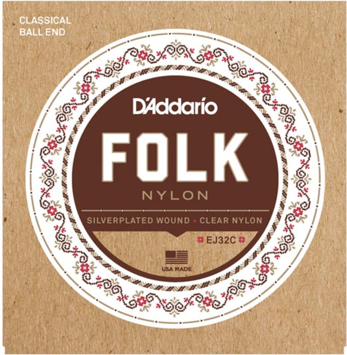 D'Addario EJ32C Folk Nylon Clear Nylon Gitaarsnaren