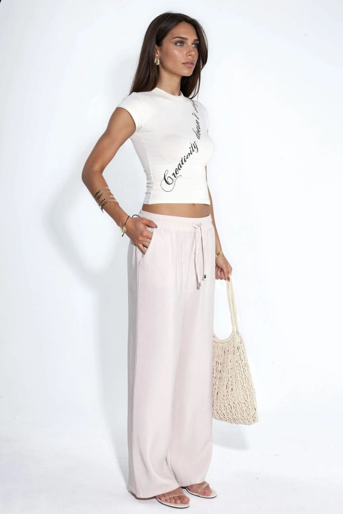 Elastische Taille Rechte Pijpen Modal Touch Broek