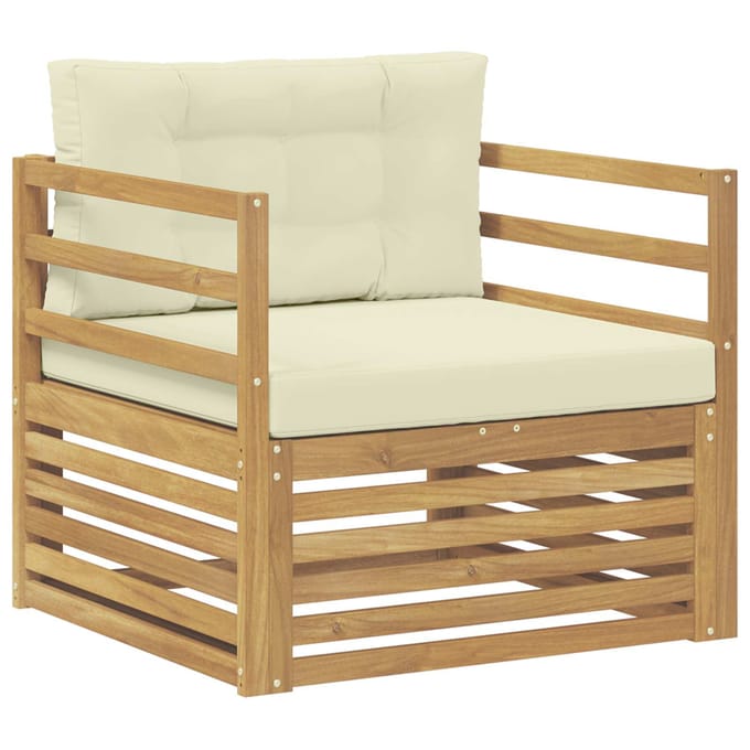 vidaXL - Buitensofa - Wit - en - crèmekleurig