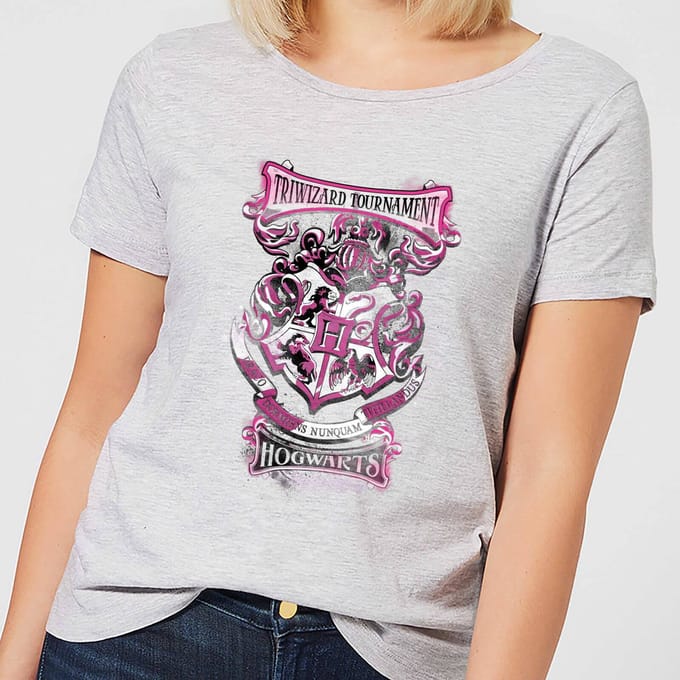 Harry Potter Triwizard Tournament Hogwarts dames t-shirt - Grijs - S