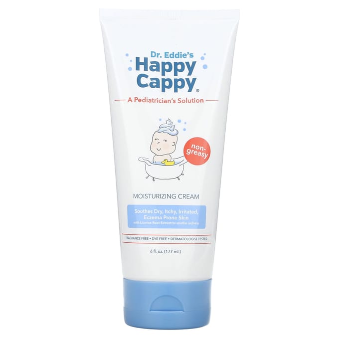 Happy Cappy, Hydraterende Crème, Geurvrij, 6 fl oz (177 ml) white