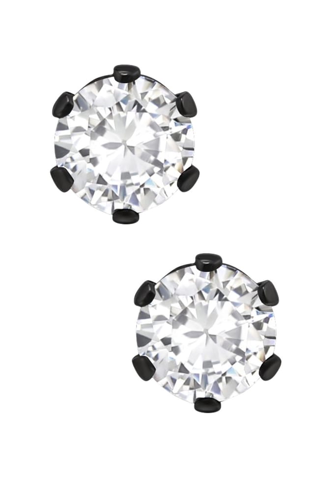 Runde 4 mm Oorbellen aus Edelstahl mit Zirkonia