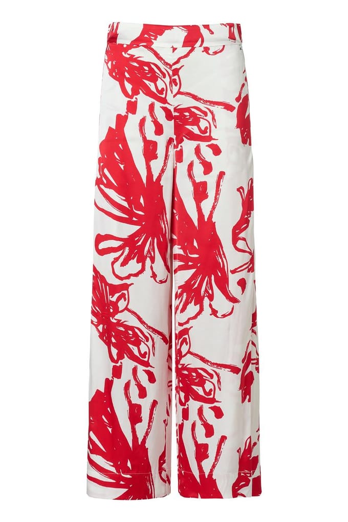 Cassandra Print Broek Rood / Wit