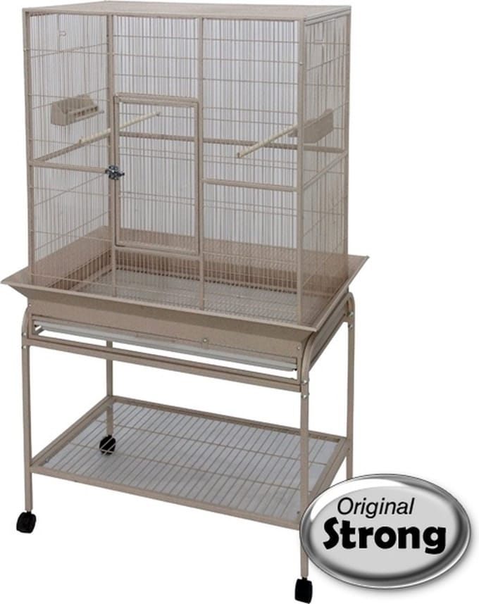 Vogelkooi stand&seed - zilver