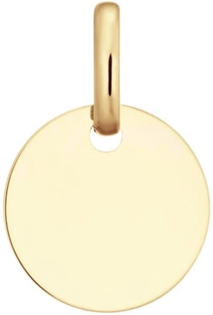 Glow 242.0040.10 Dames Hanger Graveerplaatje Rond 10 mm 14 Karaat Goud