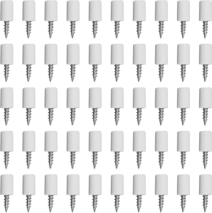 Dailygoods- Schroeven 50 Stuks - Zelftappende Schroeven - Geïntegreerde Schroeven - Beugel Schroeven - Stalen Schroeven - Antislip Rubberen Coating - Plankbeugels