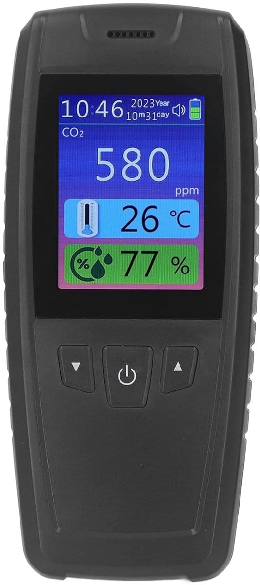 Luchtkwaliteitsmeter - CO2 meter - Binnenklimaat meten - NDIR sensor - 3-in-1 - Wit