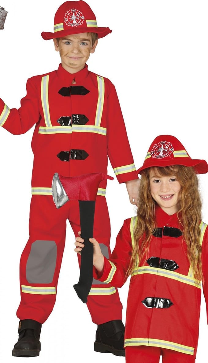Fiestas Guirca Brandweerpak Junior Polyester Rood Mt 7-9 Jaar