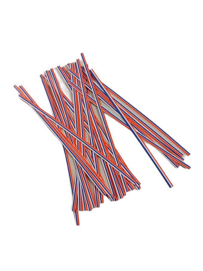 Sluitclip 152x4mm Papier Wit. Blauw. Rood - 1.000 st