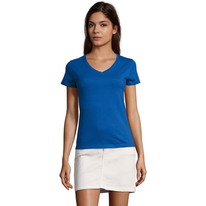 SOLS Dames/Dames Imperial V Hals T-shirt (Koningsblauw)