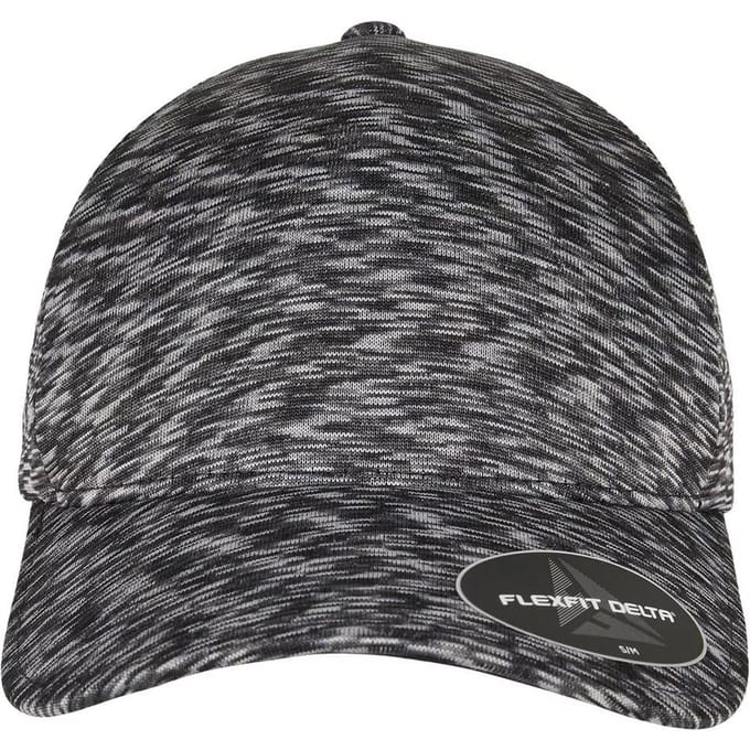 Flexfit Delta Unipanel Baseball Cap (Zwart gemêleerd)