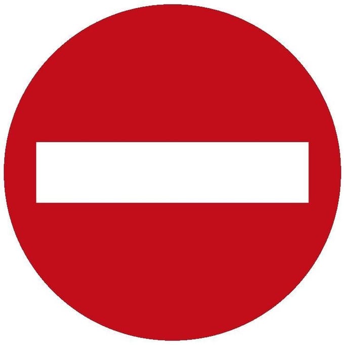 Verboden in te rijden sticker, C2 100 mm