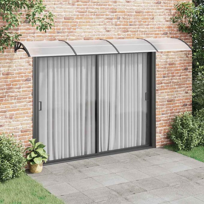 vidaXL - Deurluifel - 400x100 - cm - polycarbonaat - zwart