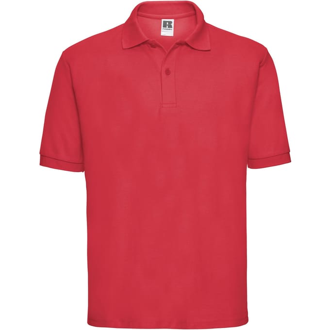 Russell Heren Polycotton Pique Poloshirt (Helder rood)