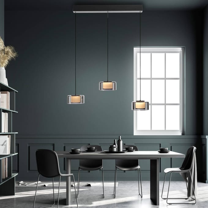 Paul Neuhaus LED hanglamp Rika, 71 cm, glas, dimbaar