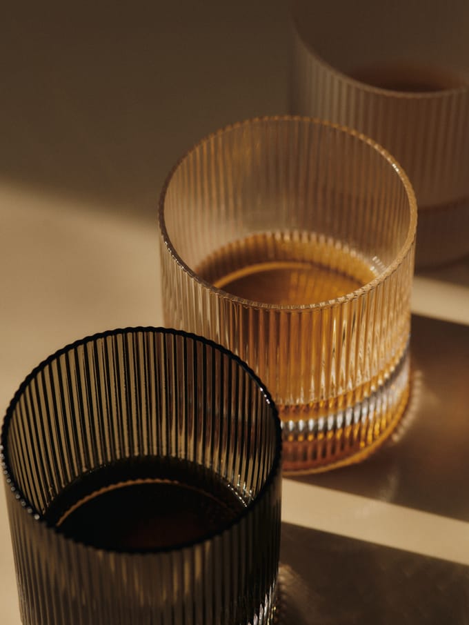 Ferm Living Ripple beker glazen (set van 2) - clear