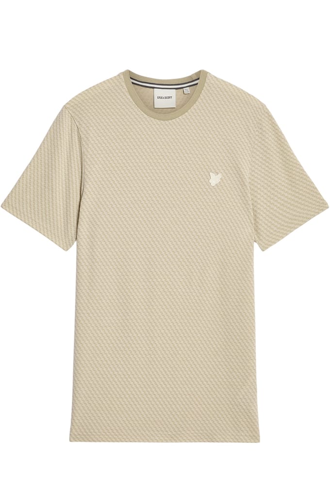 Lyle & Scott - Heren t-shirt - Maat S - Mannen - Beige -