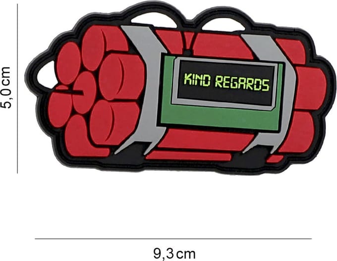 Embleem 3D PVC Kind regards rood